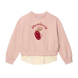 Mayoral Girls Strawberry Sweatshirt Layered Hem Top Size 8